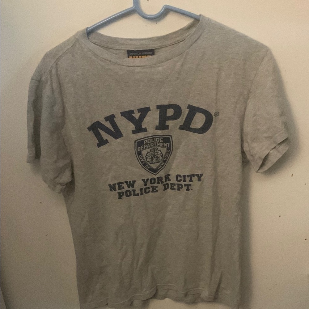 Official NYPD New York Police Grey 100% Cotton T-Shirt SZ Small